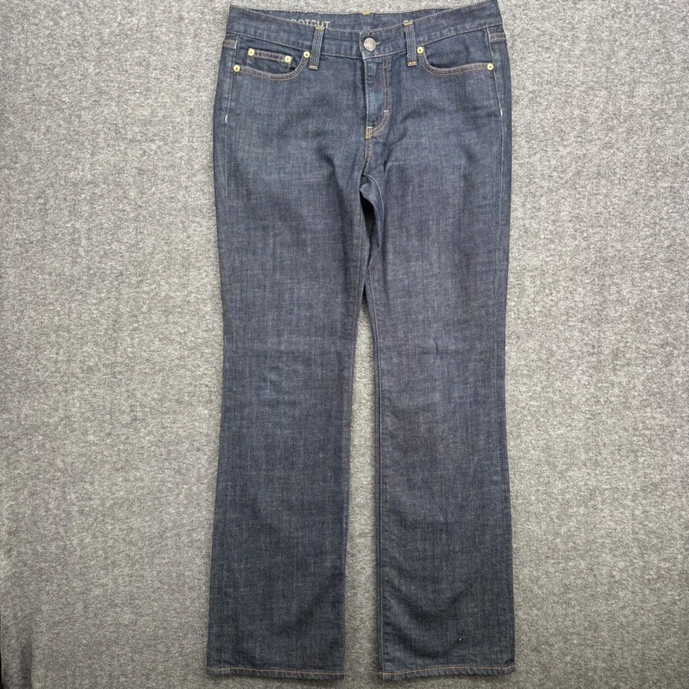 J.Crew mens Bootcut Jeans Dark Indigo Wash Size 30R Mid Rise Denim Pants long